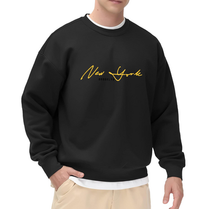 New York Brooklyn Cursive Minimal City Crewneck Sweatshirt