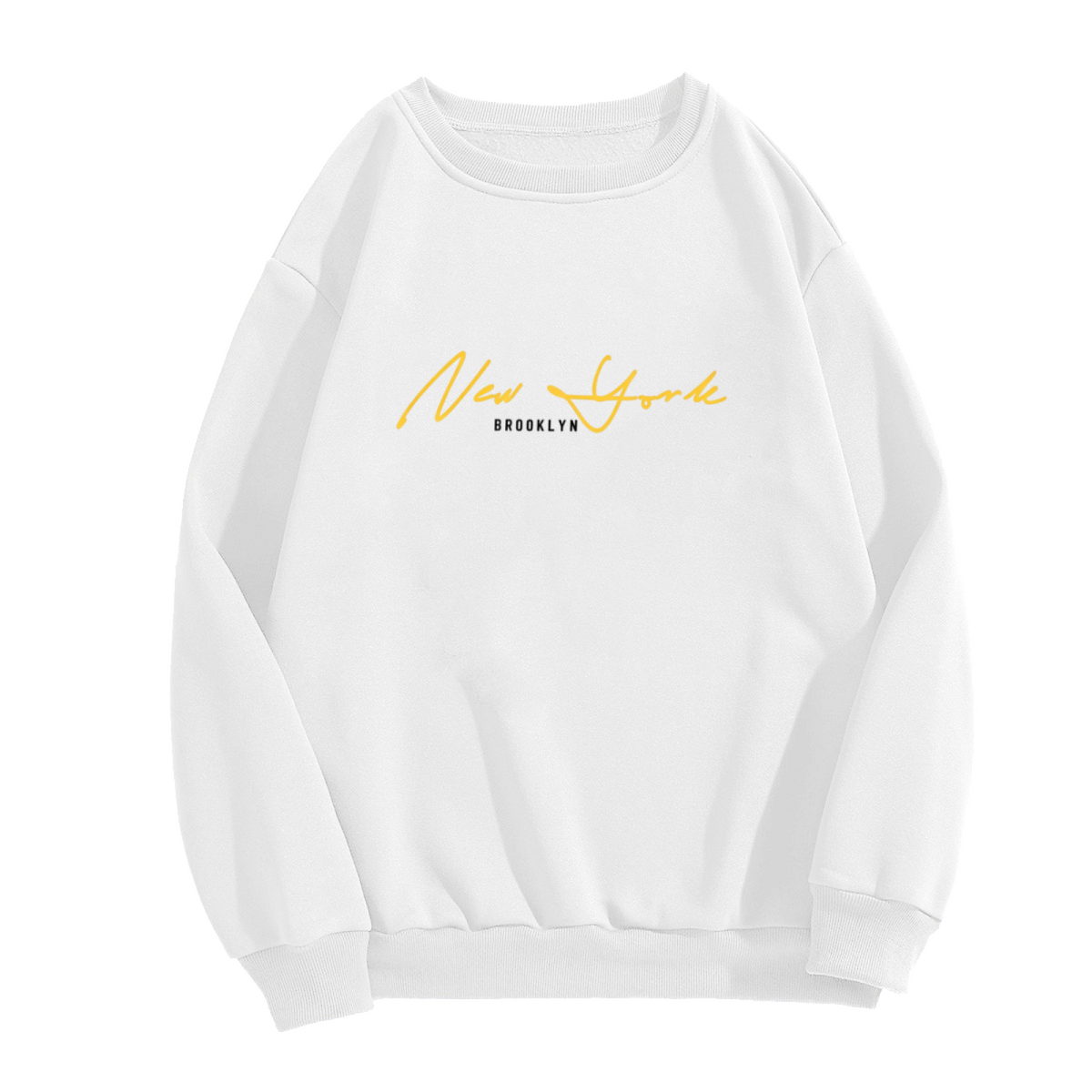 New York Brooklyn Cursive Minimal City Crewneck Sweatshirt