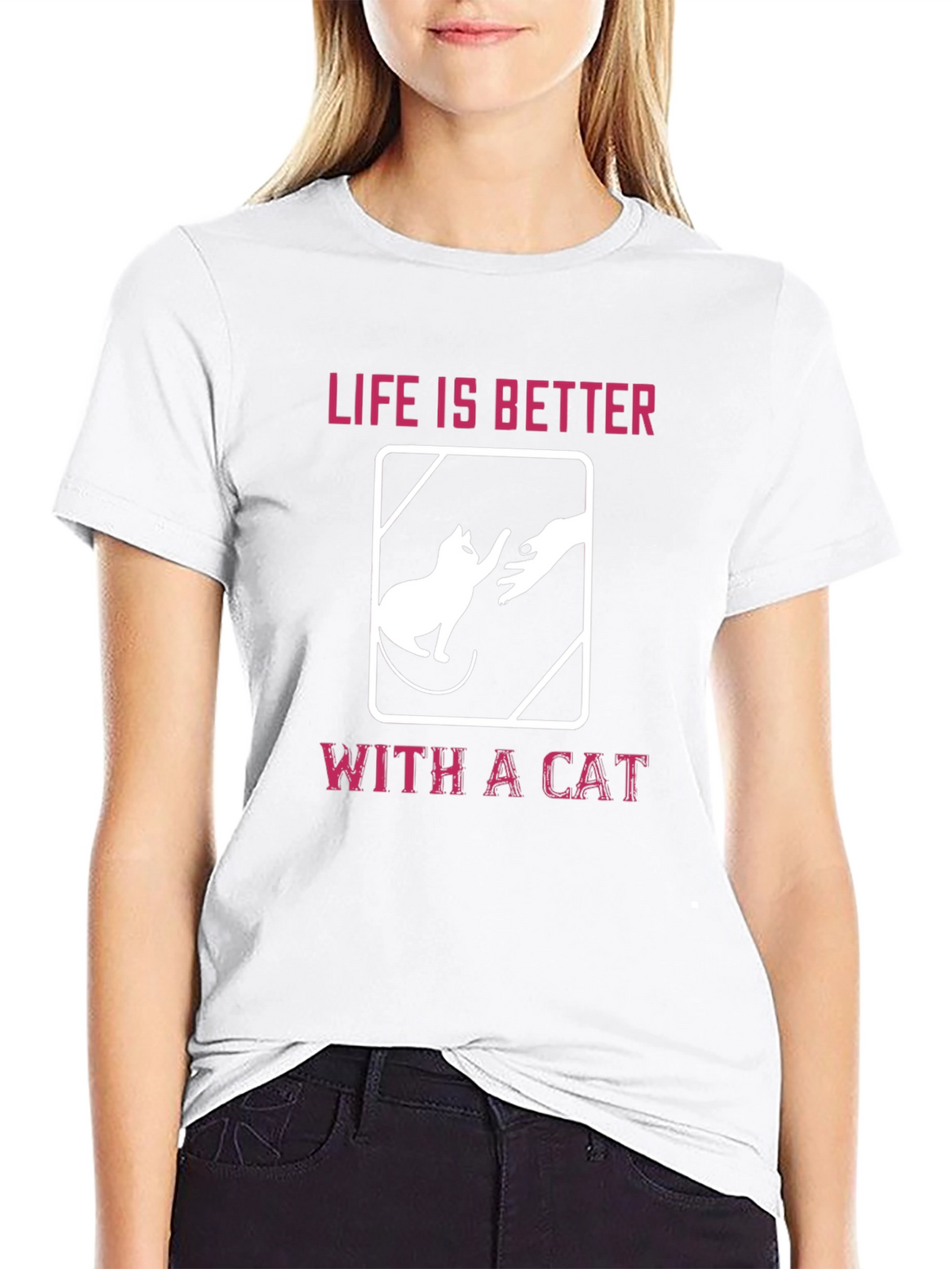 Life is Better With A Cat Graphic T-Shirt