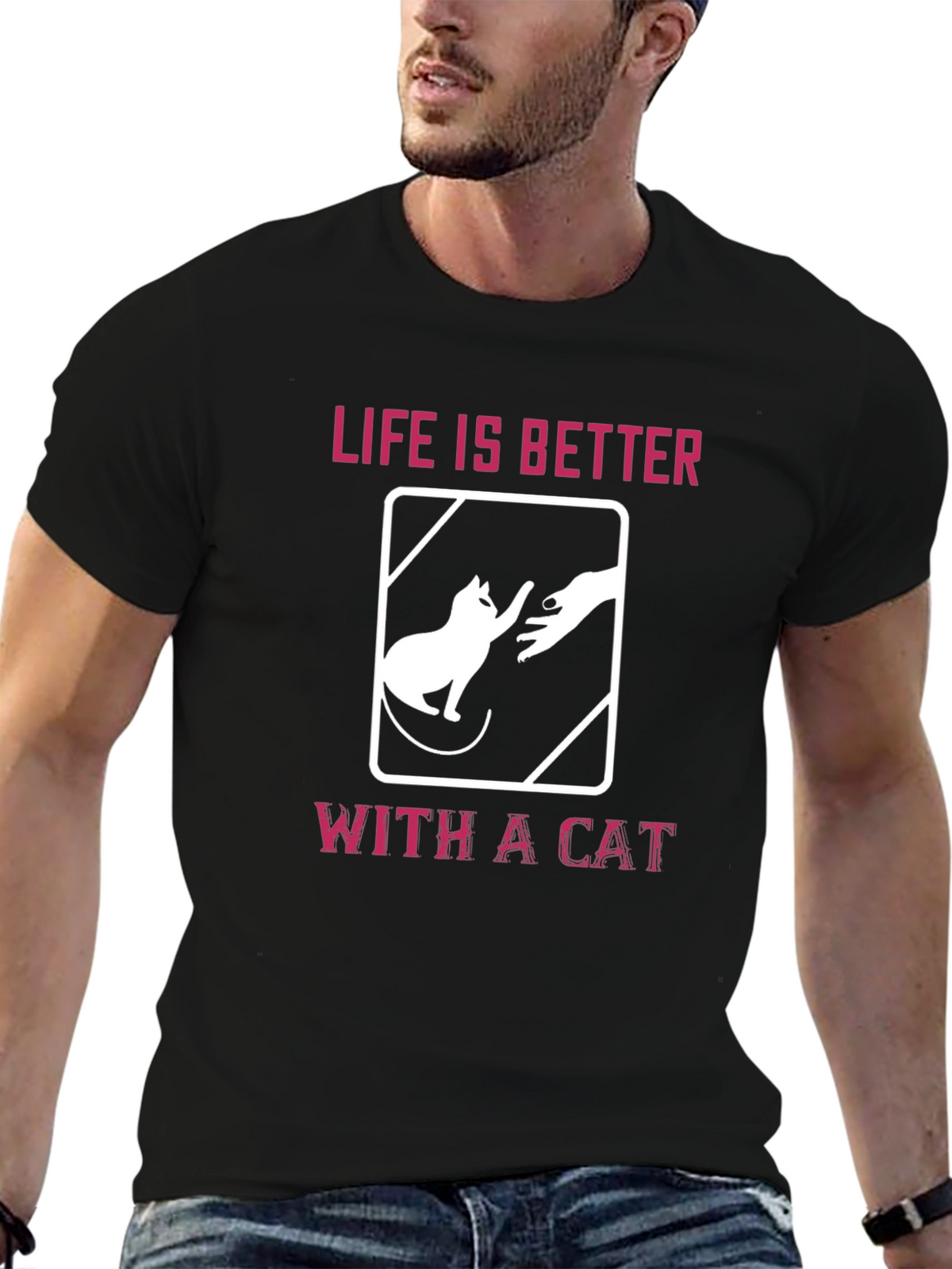 Life is Better With A Cat Graphic T-Shirt