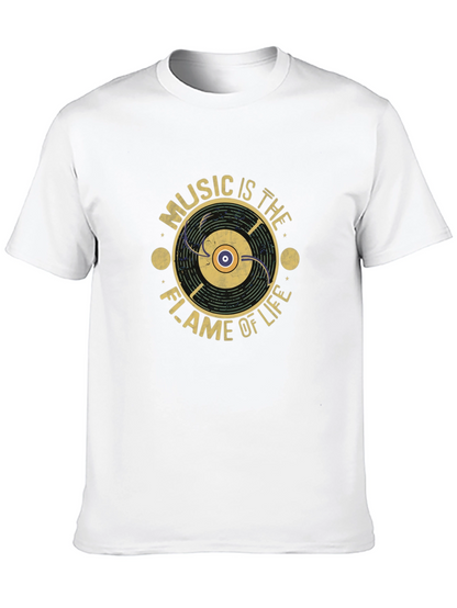 Music is The Flame of Life T-Shirt - Black
