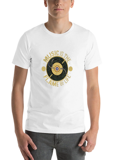 Music is The Flame of Life T-Shirt - Black