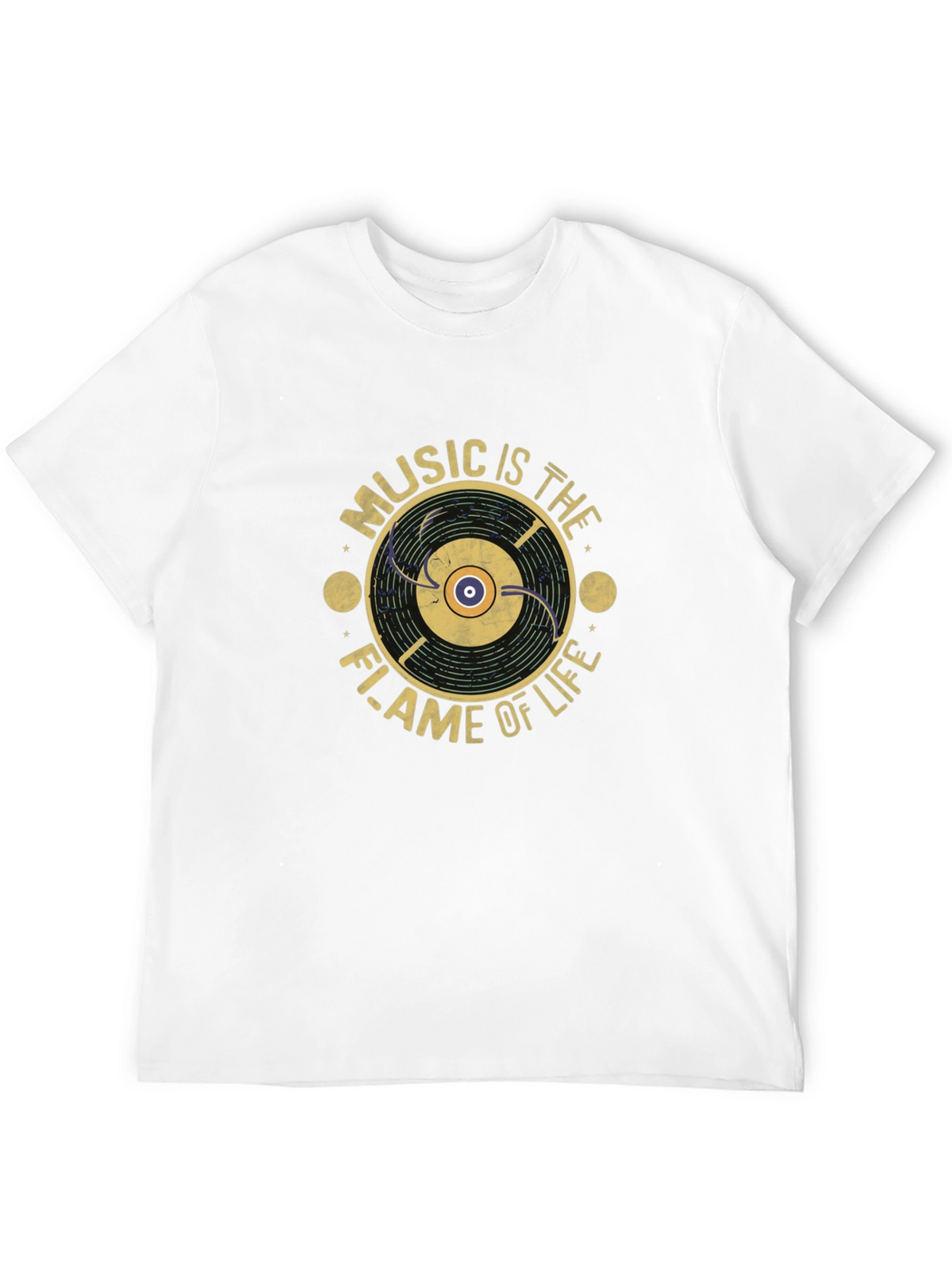 Music is The Flame of Life T-Shirt - Black