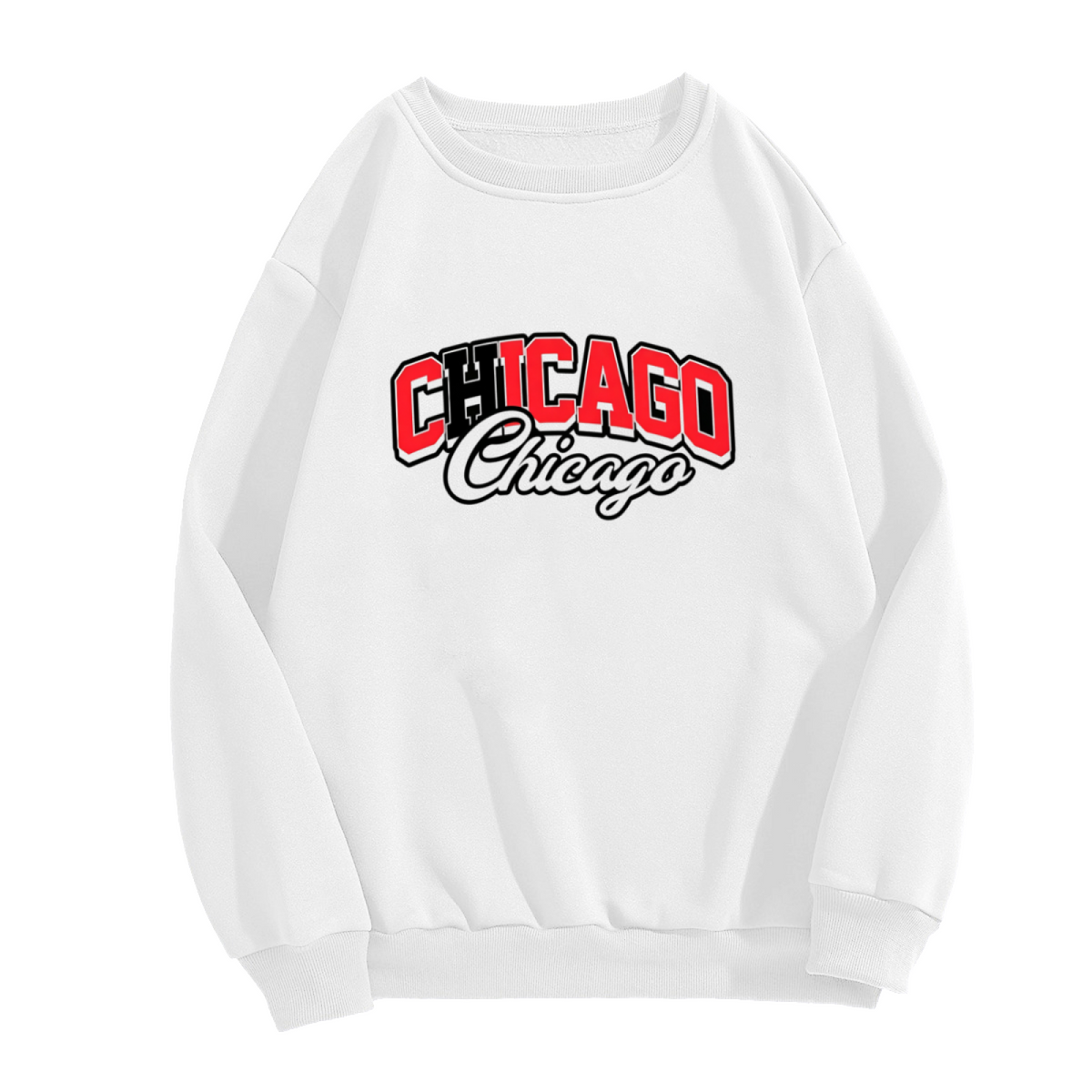 Double Chicago Retro Script Graphic Crewneck Sweatshirt