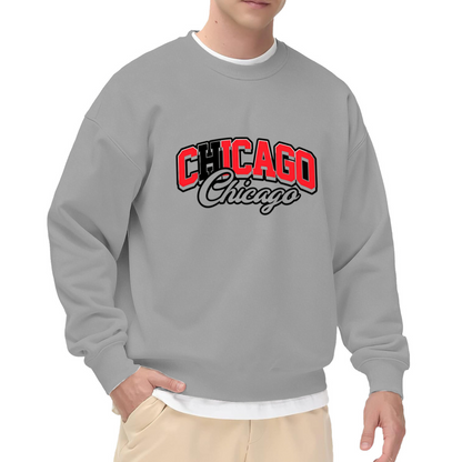 Double Chicago Retro Script Graphic Crewneck Sweatshirt