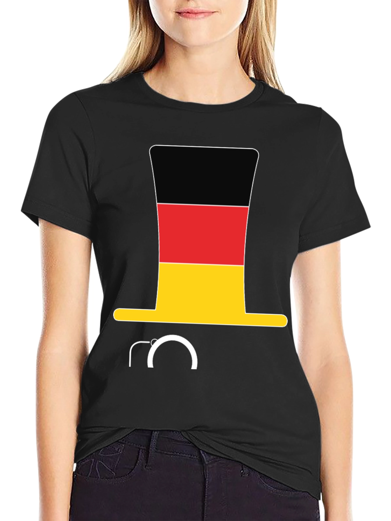 German Flag Hat & Monocle T-Shirt