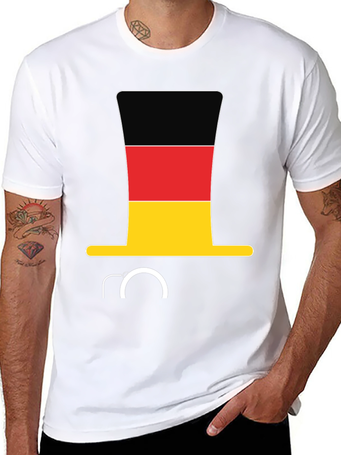 German Flag Hat & Monocle T-Shirt