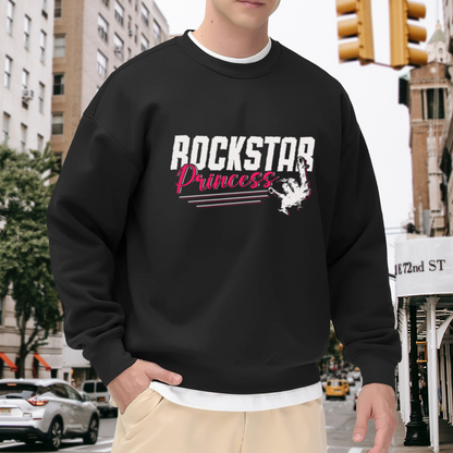 Rockstar Princess Rock And Roll Hand Gesture Crewneck Sweatshirt