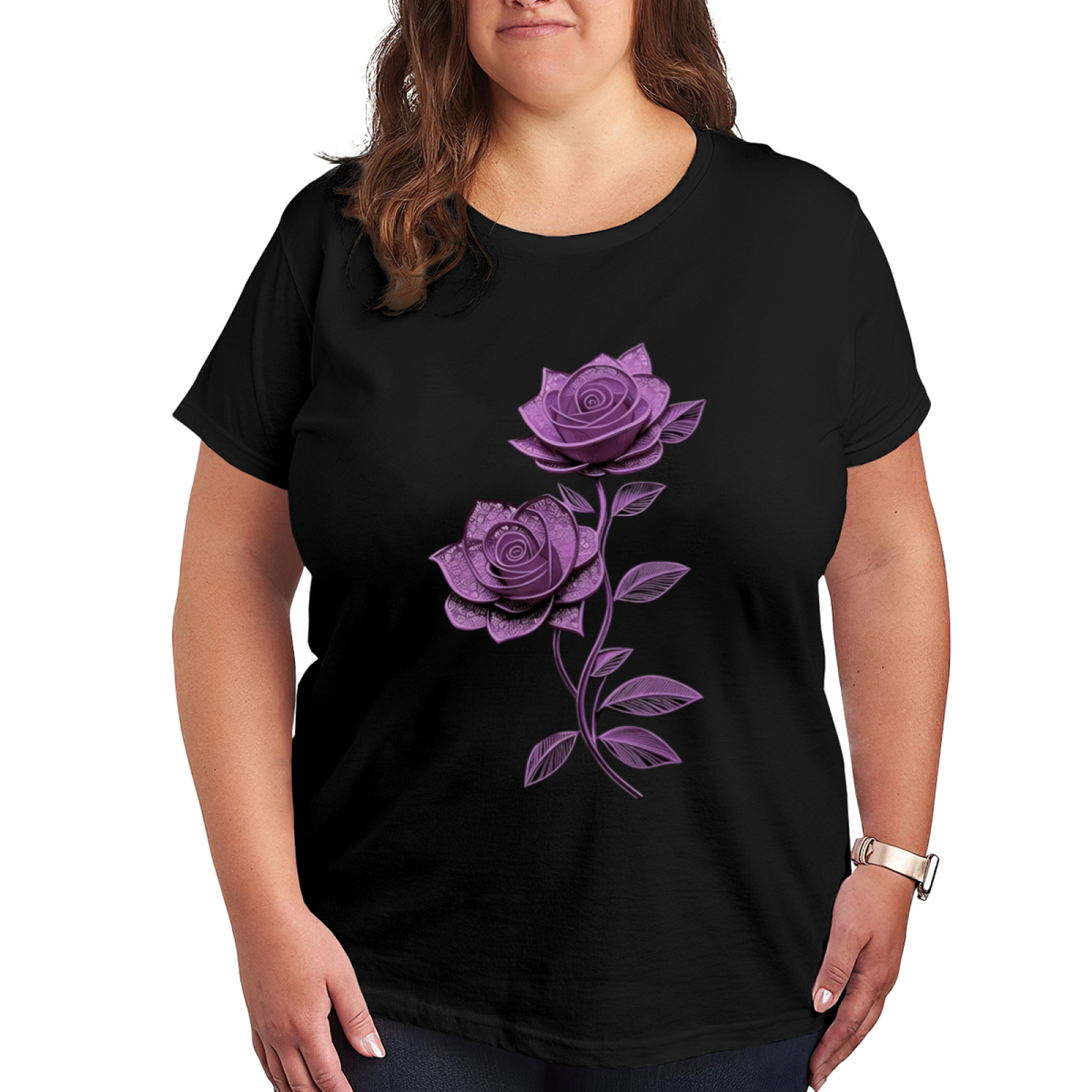 Dreamy Pink Gold Glitter Butterflies Sparkle Women Tee