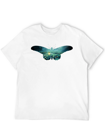Butterfly Lantern Print Black T-Shirt