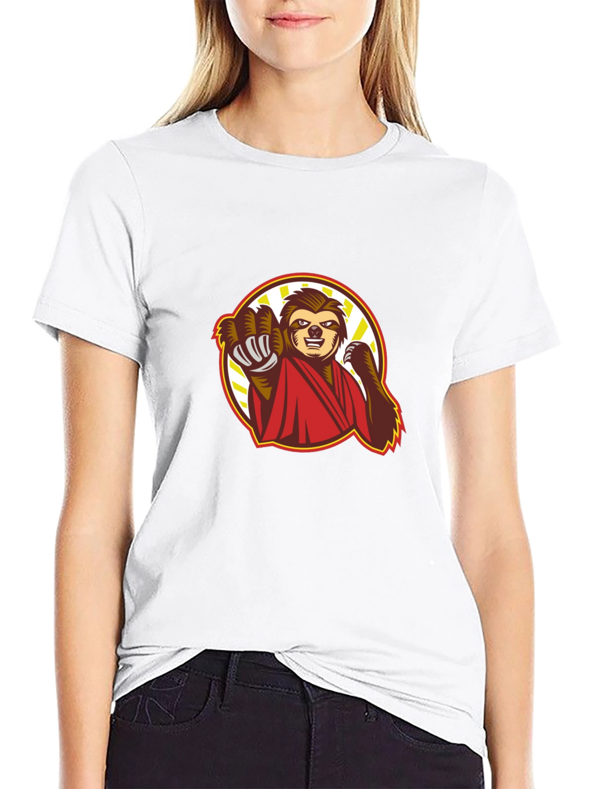 Sloth Karate Black T-Shirt