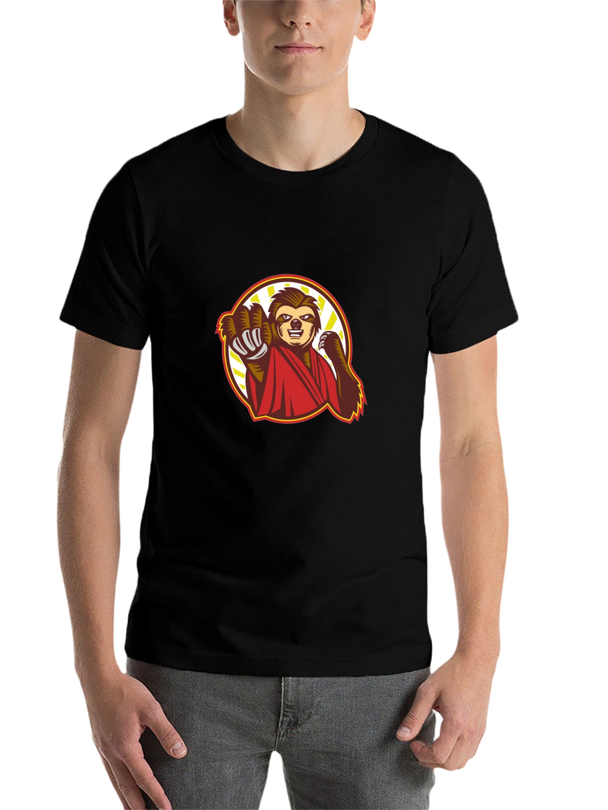 Sloth Karate Black T-Shirt
