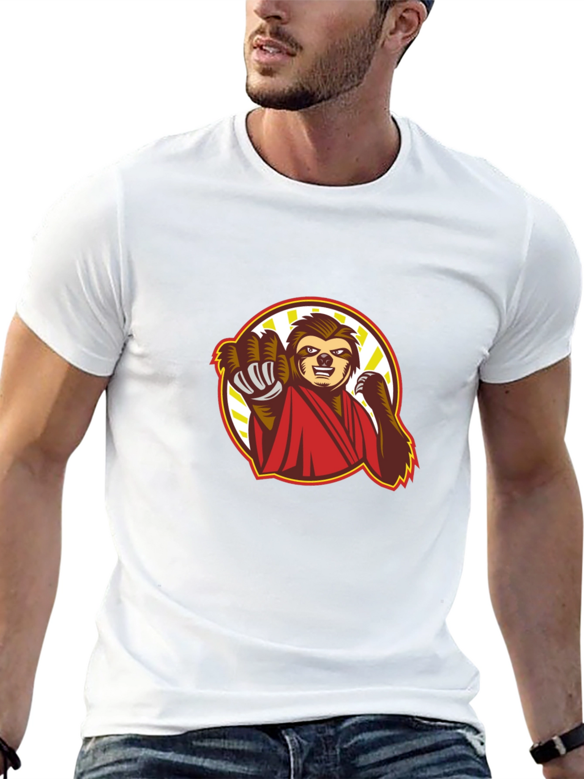 Sloth Karate Black T-Shirt