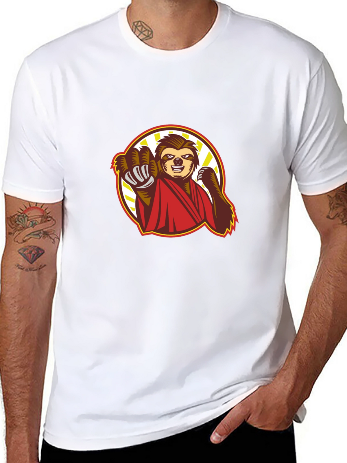 Sloth Karate Black T-Shirt