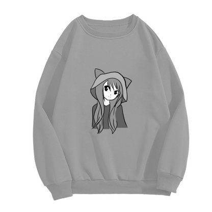 Anime Cat Girl Cute Manga Character Crewneck Sweatshirt
