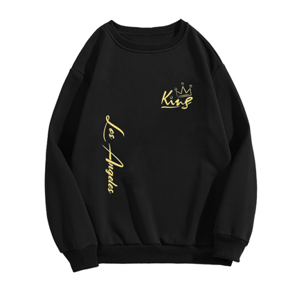 Gold King Crown Los Angeles Side Print Sweatshirt