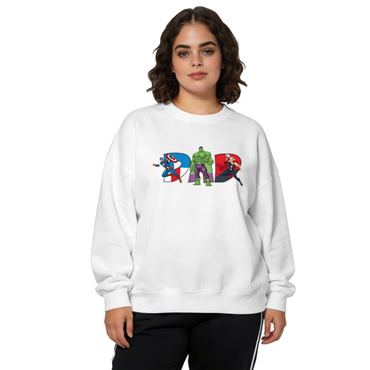 Superhero Dad Marvel Avengers Character Letter Crewneck Sweatshirt