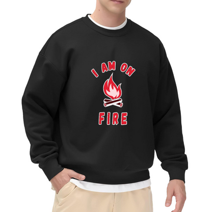 I Am On Fire Campfire Graphic Crew Neck Sweatshirt