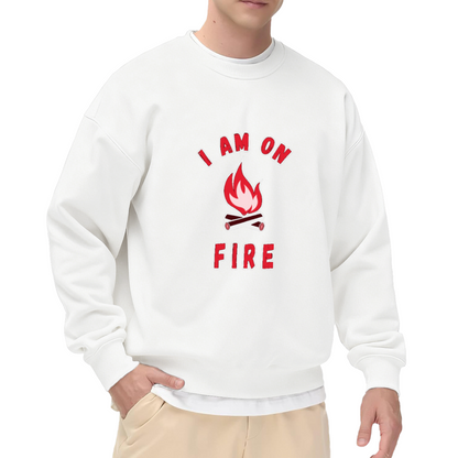 I Am On Fire Campfire Graphic Crew Neck Sweatshirt
