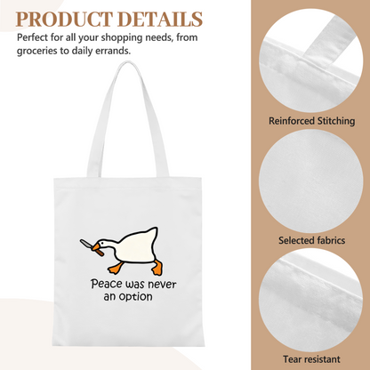 Simple Shh Quiet Face Canvas Bag | Library Study Minimal Soft Tone Hand Tote