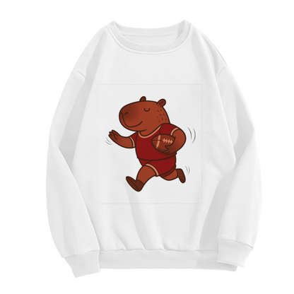 Cute Capybara Playing American Football Crewneck Sweatshirt