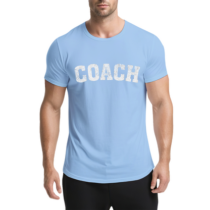 Distressed Retro COACH Sports Coach Navy T-Shirt