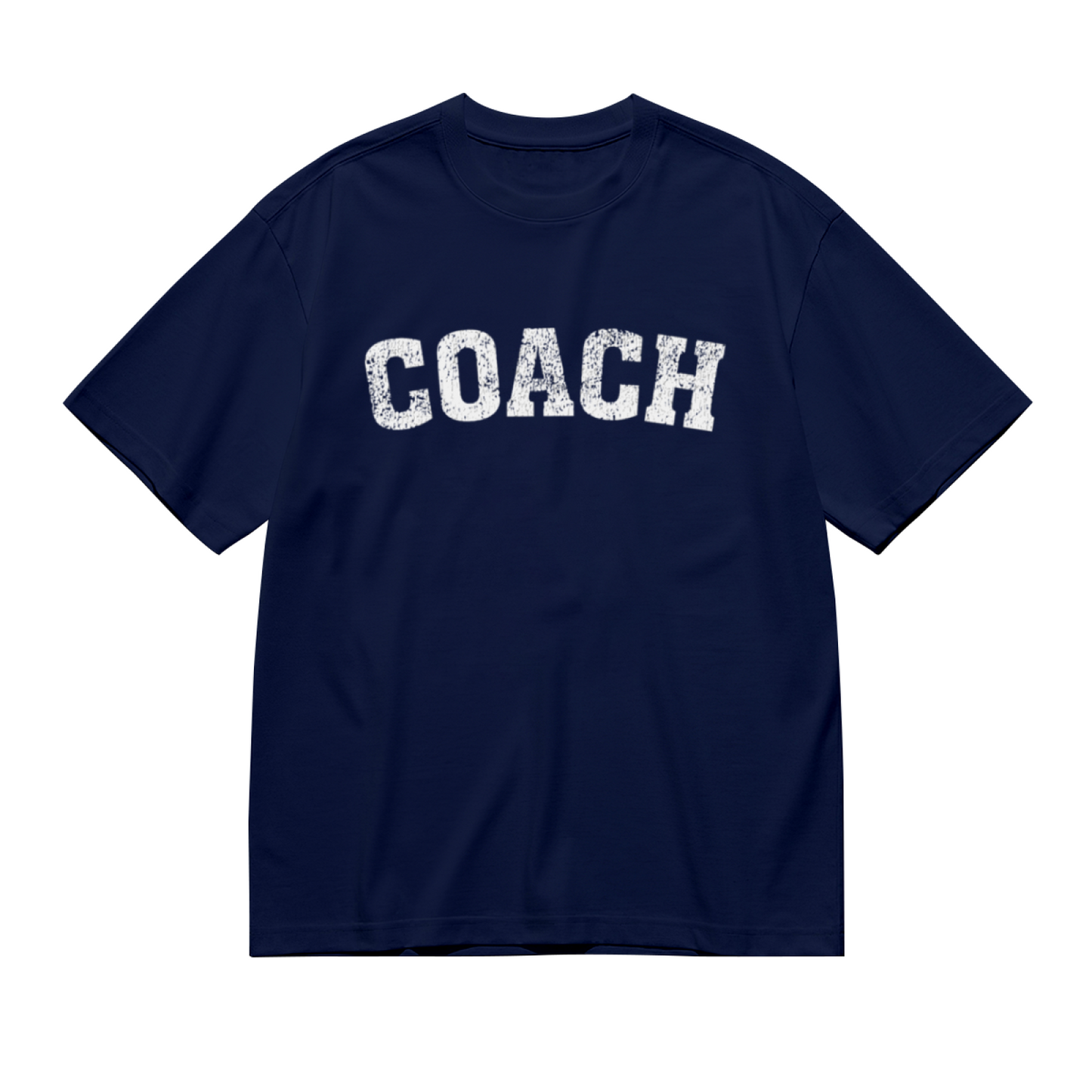 Distressed Retro COACH Sports Coach Navy T-Shirt