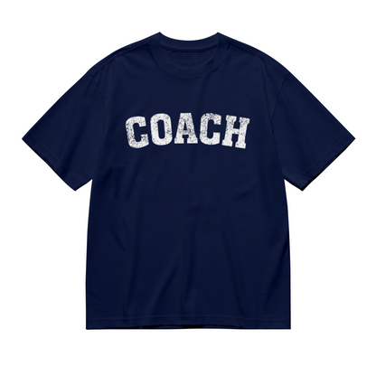 Distressed Retro COACH Sports Coach Navy T-Shirt
