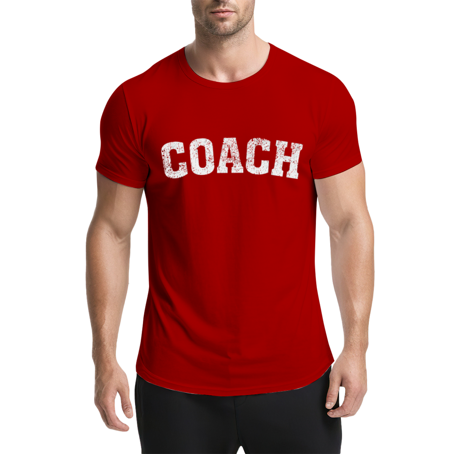 Distressed Retro COACH Sports Coach Navy T-Shirt