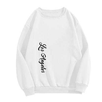 Vertical Los Angeles Cursive Print Crewneck Sweatshirt