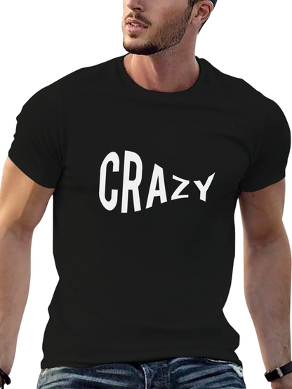 Crazy Graphic Black T-Shirt - Mens Casual Tee