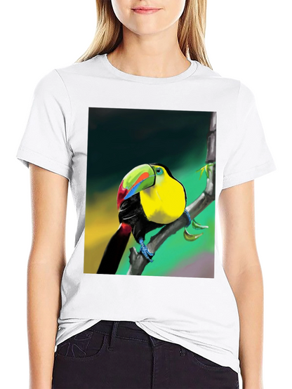 Tropical Toucan Graphic T-Shirt - Vibrant Bird Design