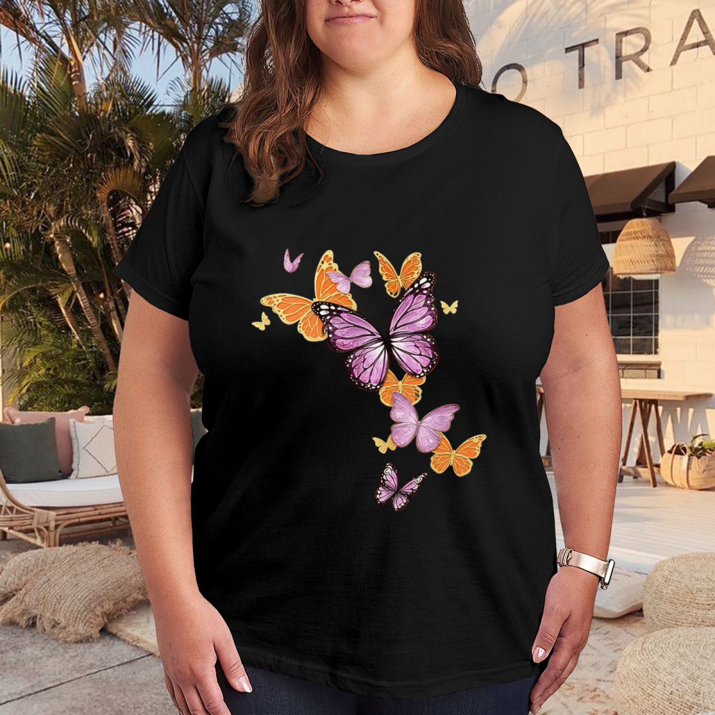 Adorable Floral Baby Owl On Branch Cute Black Top