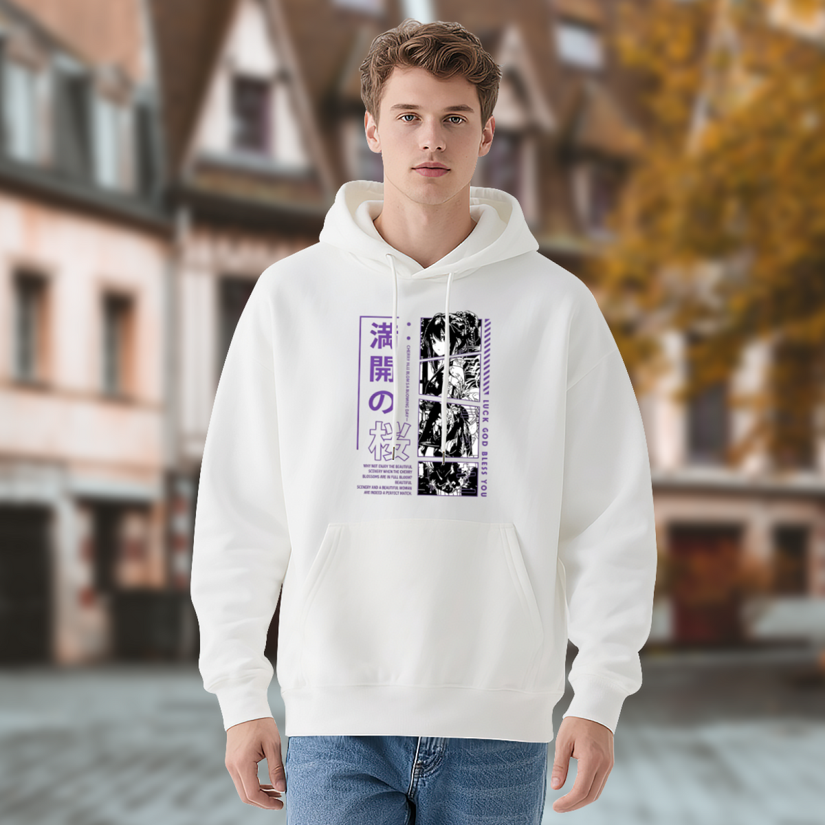 Japanese Anime Manga Panel Art Pullover Hoodie