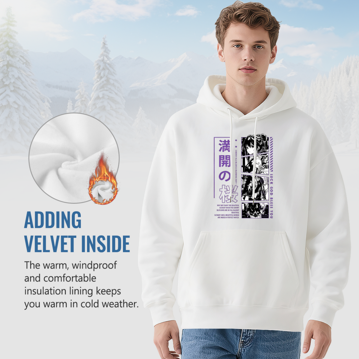 Japanese Anime Manga Panel Art Pullover Hoodie