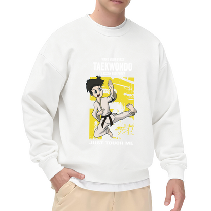 Want Your First Taekwondo Lesson For Free Funny Martial Arts Crewneck Sweatshirt