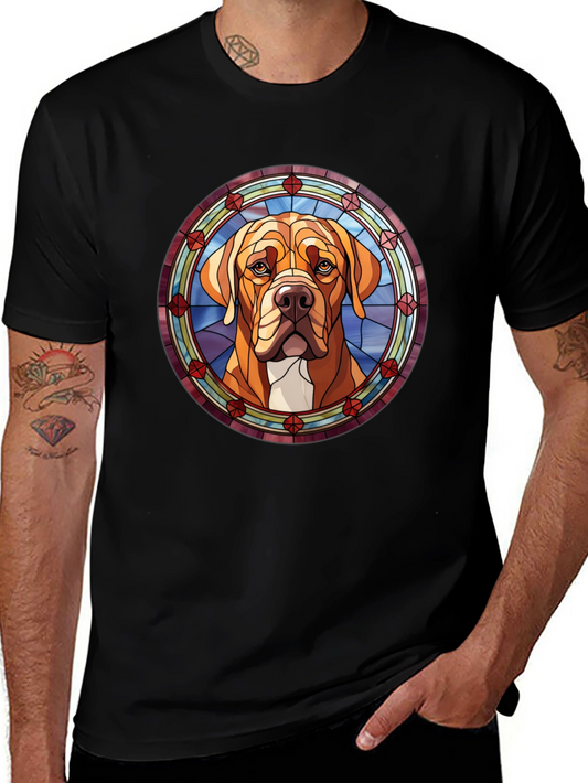 Dog Stained Glass Graphic Tee - Unique Pet Lover Gift