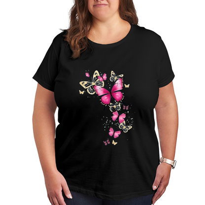Dreamy Pink Glowing Butterfly Art Graphic Tee