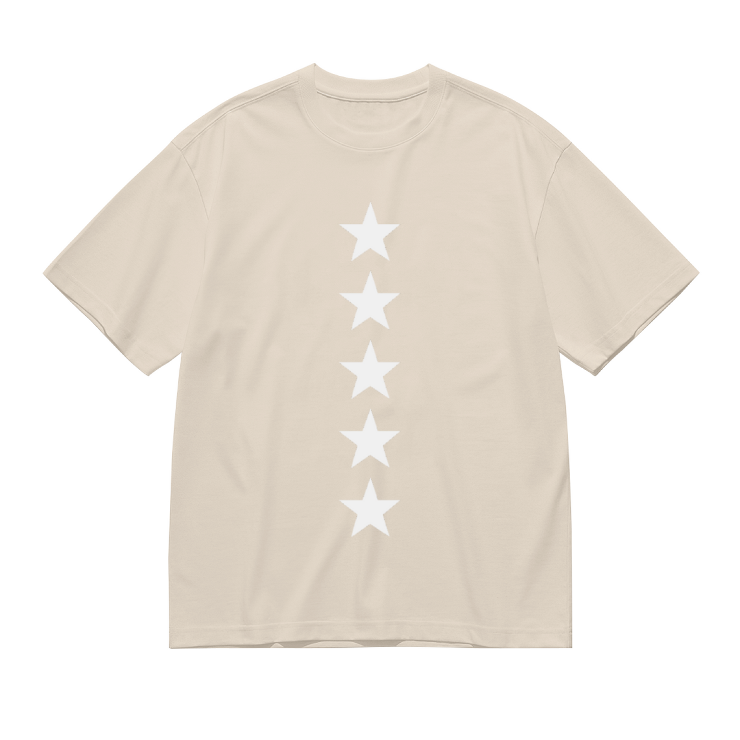 Minimalist Vertical Five Stars Basic Casual Tee