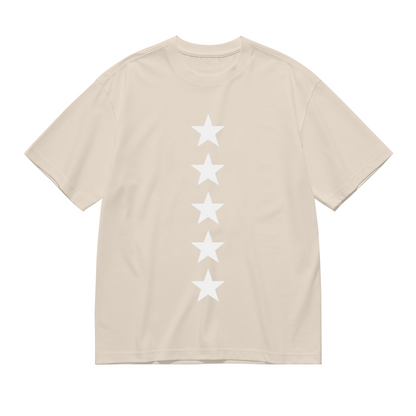 Minimalist Vertical Five Stars Basic Casual Tee