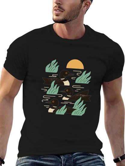 Loon Lake Graphic Tee - Black Cotton Comfort