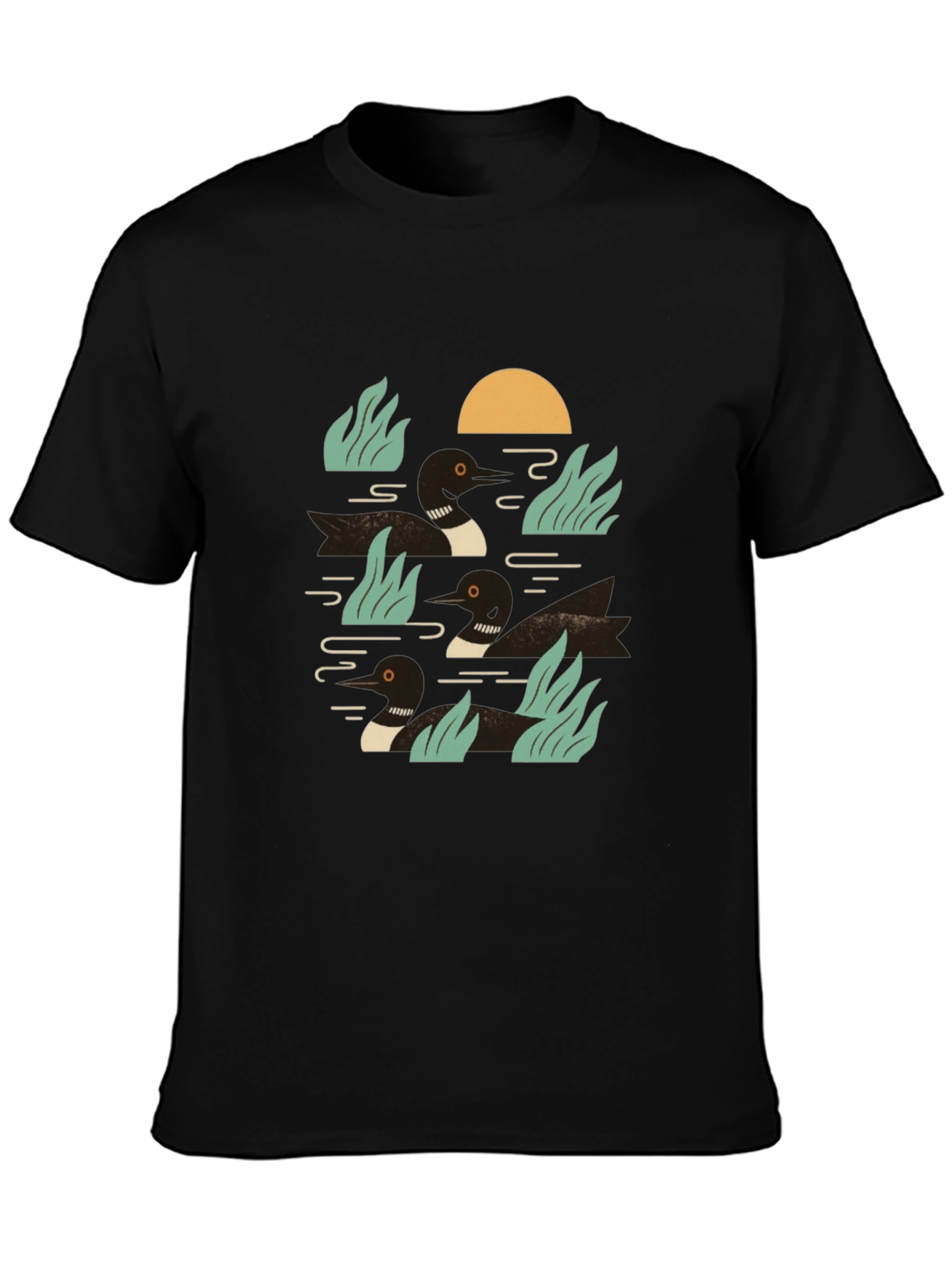 Loon Lake Graphic Tee - Black Cotton Comfort