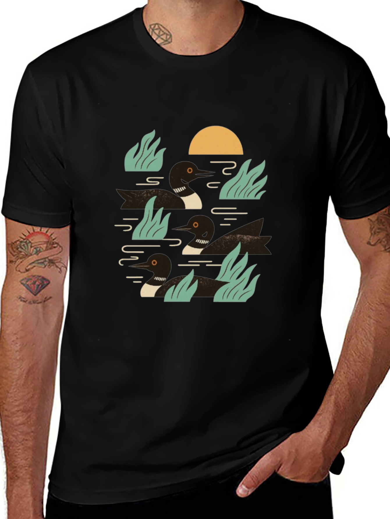 Loon Lake Graphic Tee - Black Cotton Comfort