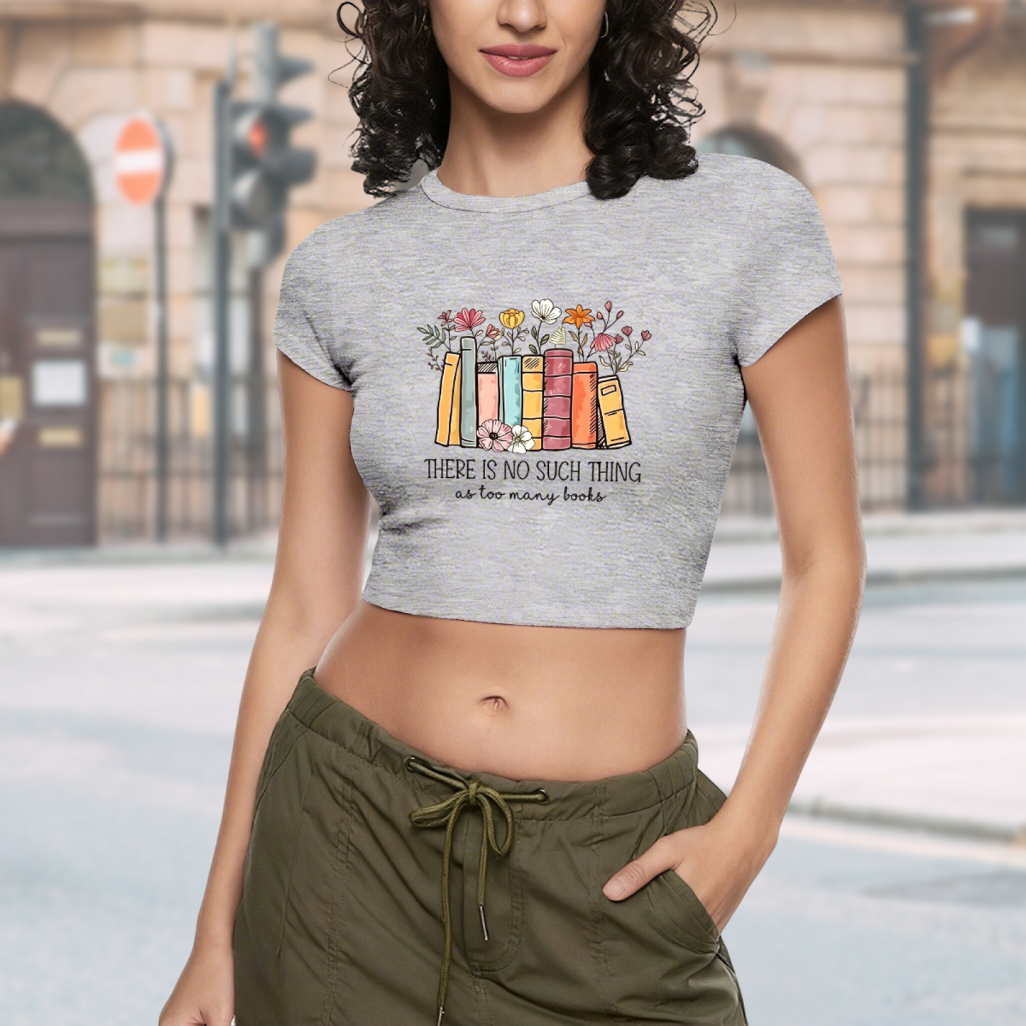There¡¯s No Such Thing As Too Many Books Floral Crop Top