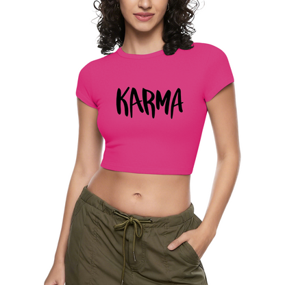 Handwritten KARMA Letter Heather Grey Crop Top ¨C Minimal Spiritual Daily Tee 13.