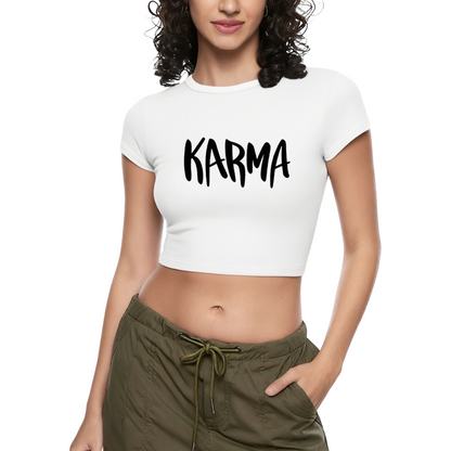Handwritten KARMA Letter Heather Grey Crop Top ¨C Minimal Spiritual Daily Tee 13.