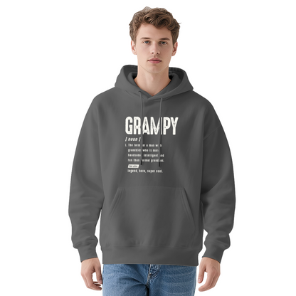 Grampy Definition Text Red Men¡¯s Hoodie, Warm Comfortable Pullover