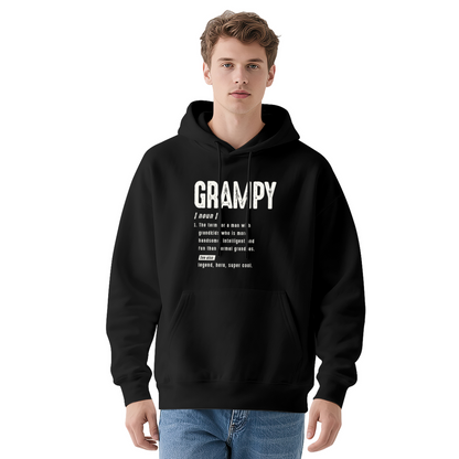 Grampy Definition Text Red Men¡¯s Hoodie, Warm Comfortable Pullover