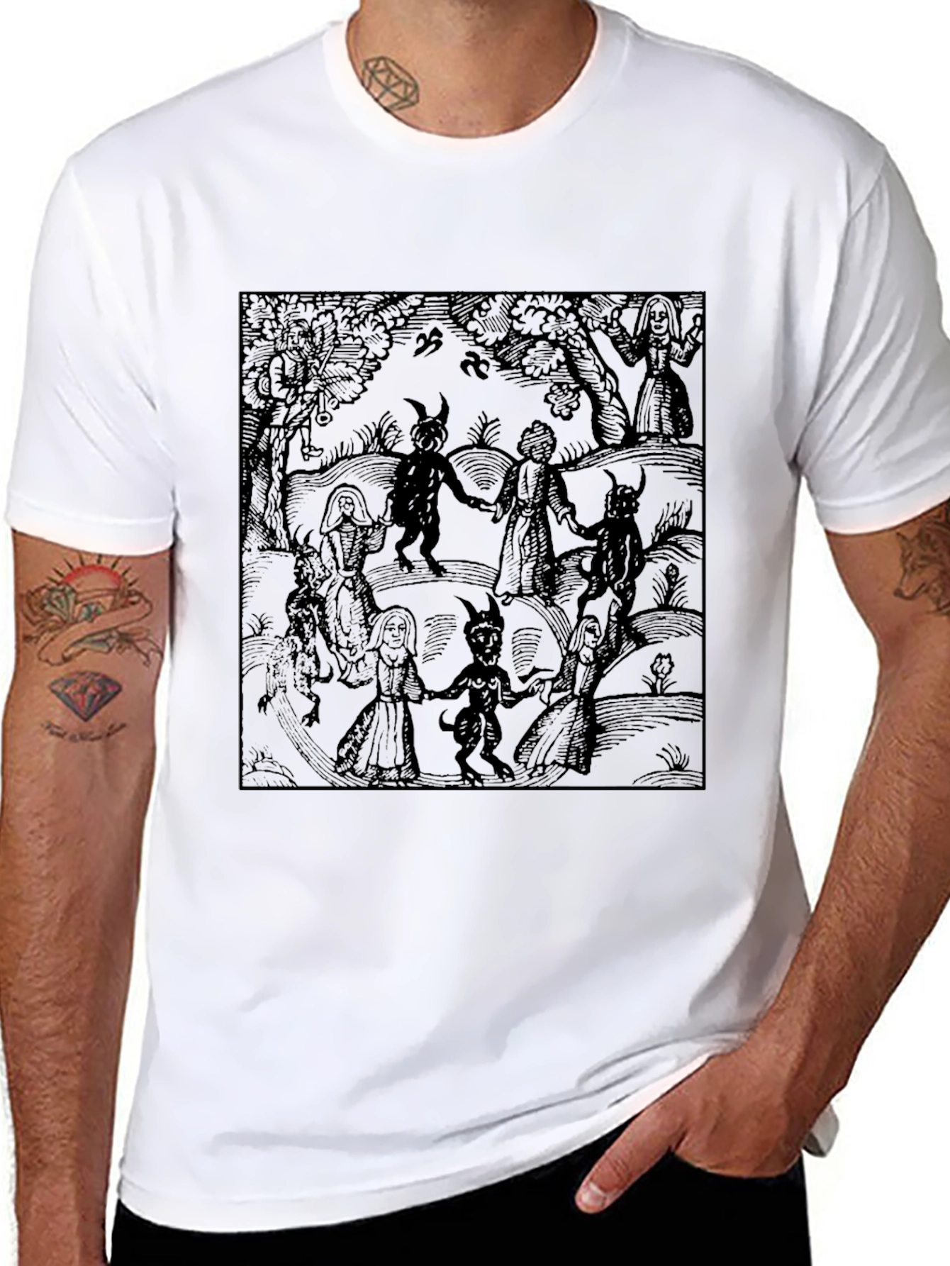 Medieval Devil Dance Graphic T-Shirt