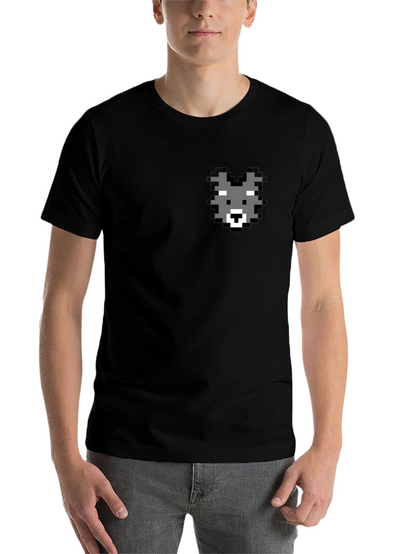 Pixel Wolf Graphic Tee - Classic Black Cotton